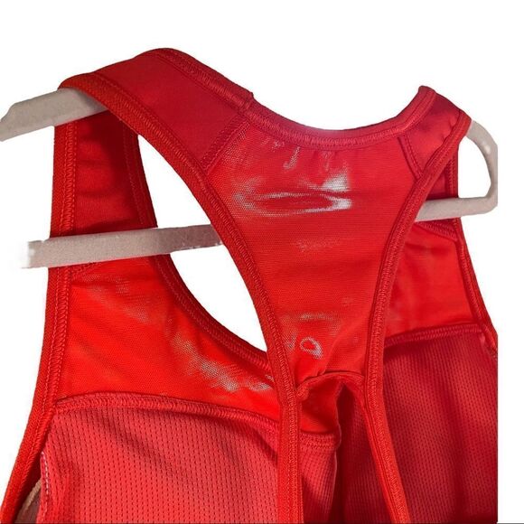 ATHLETA Spiral Support Racerback Tank Top Orange Support Bra High Neck Womens XS - Picture 5 of 8